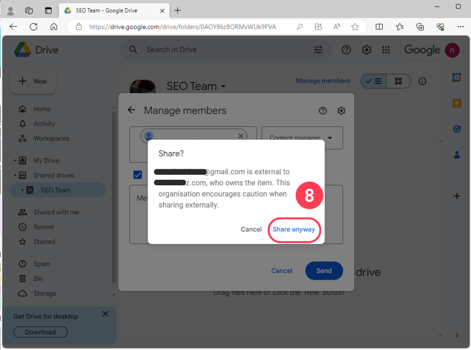 How Do I Share the Entire Account with the Share Drive